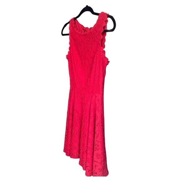 Jodi Kristopher Scoop Neck Holiday Red Lace Sleeveless Formal Party Dress Size 3 - Picture 1 of 9